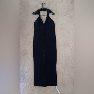 Classic Black Button-Front Women's Dress